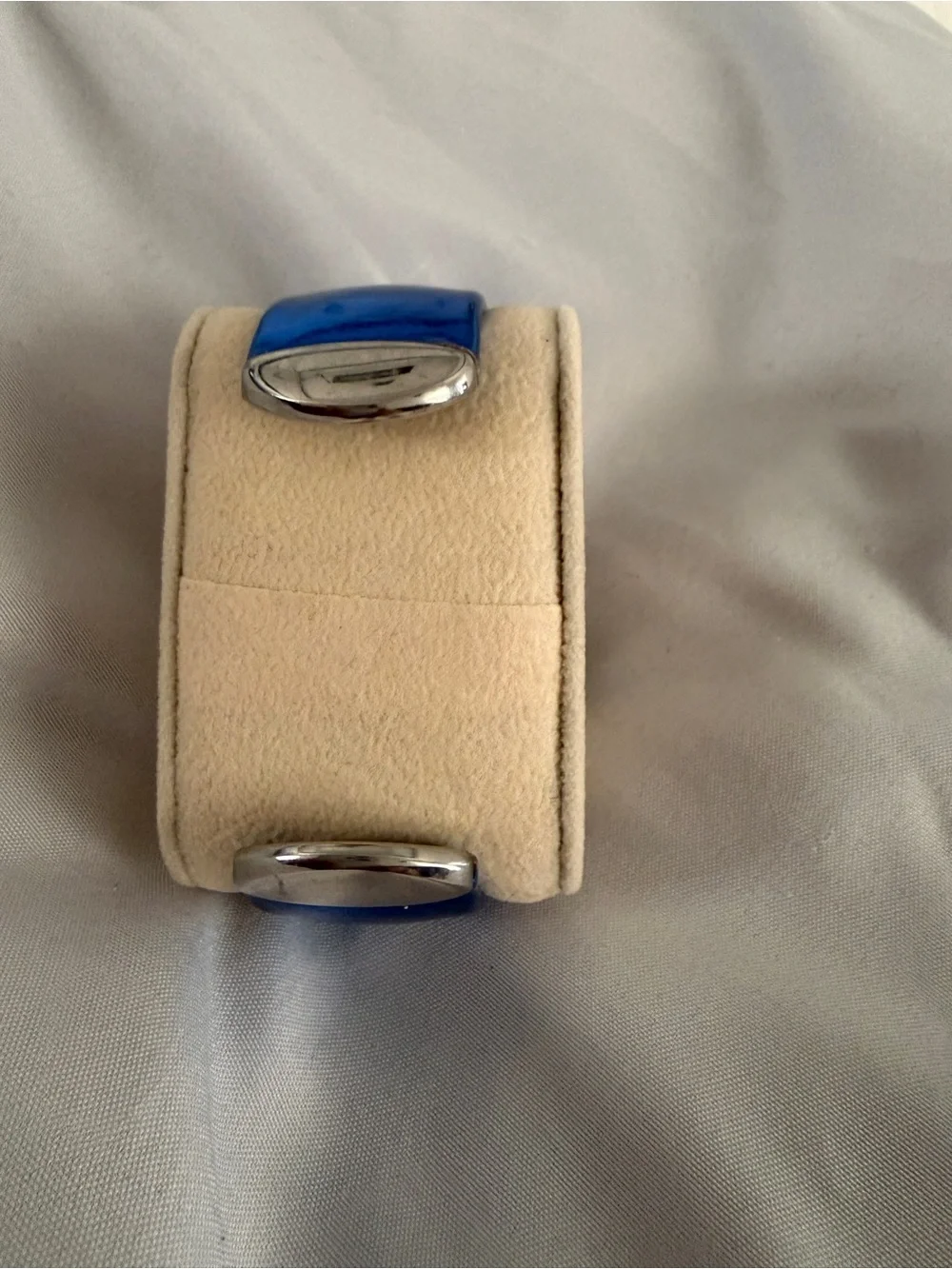 Geneva Blue Bangle Watch with Rhinestone Cuff bracelet